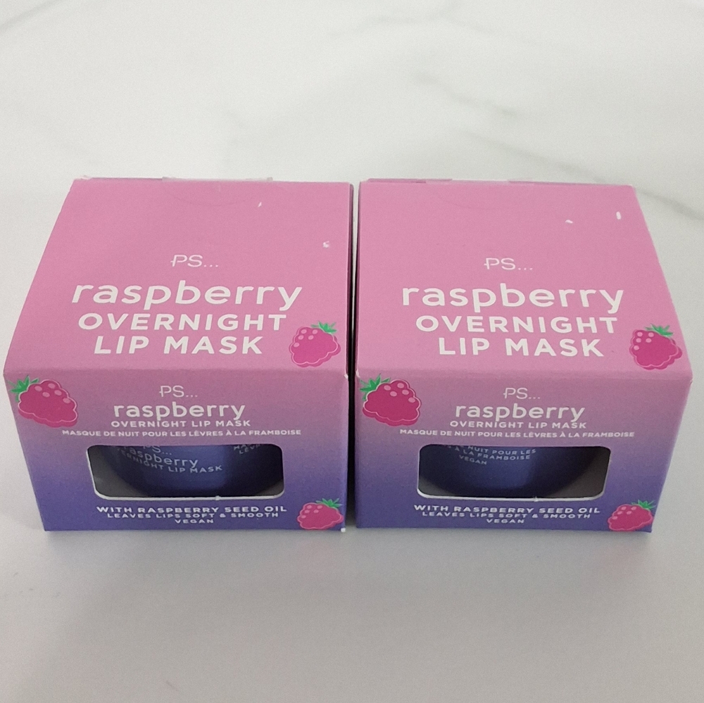 PS Raspberry Overnight Lip Mask With Raspberry Seed Oil, Bundle Of 2, NEW - Picture 2 of 5